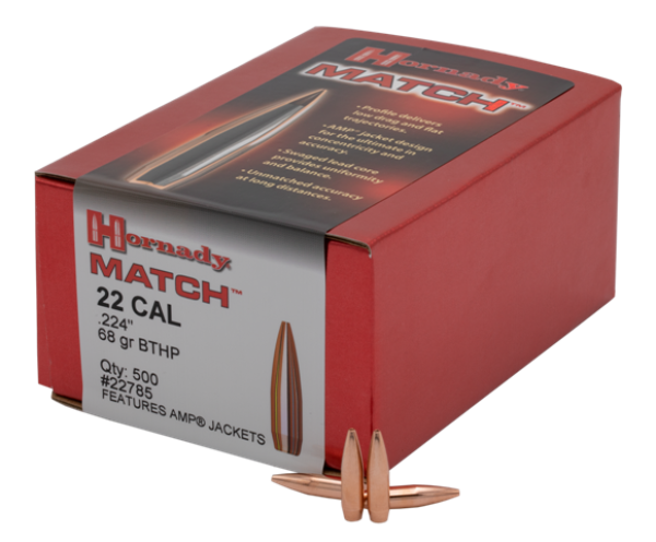 Hornady .22 .224" 68Grain BTHP 500Stück