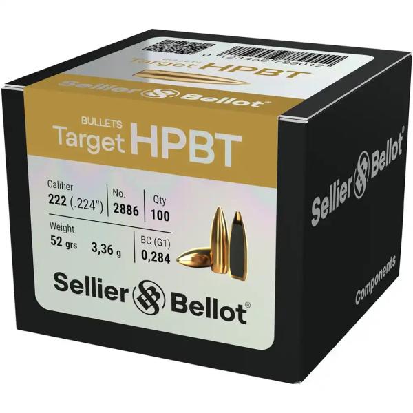 S&B  .22" .224" 52Grain Target HPBT