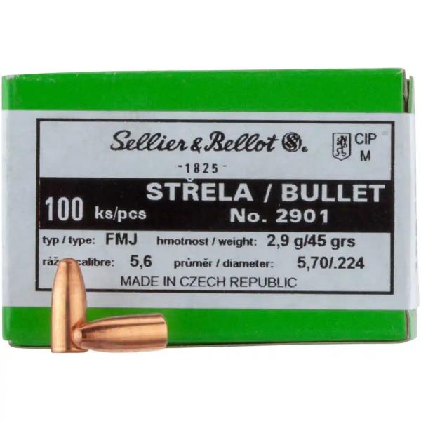 S&B  .22" .224" 45Grain FMJ