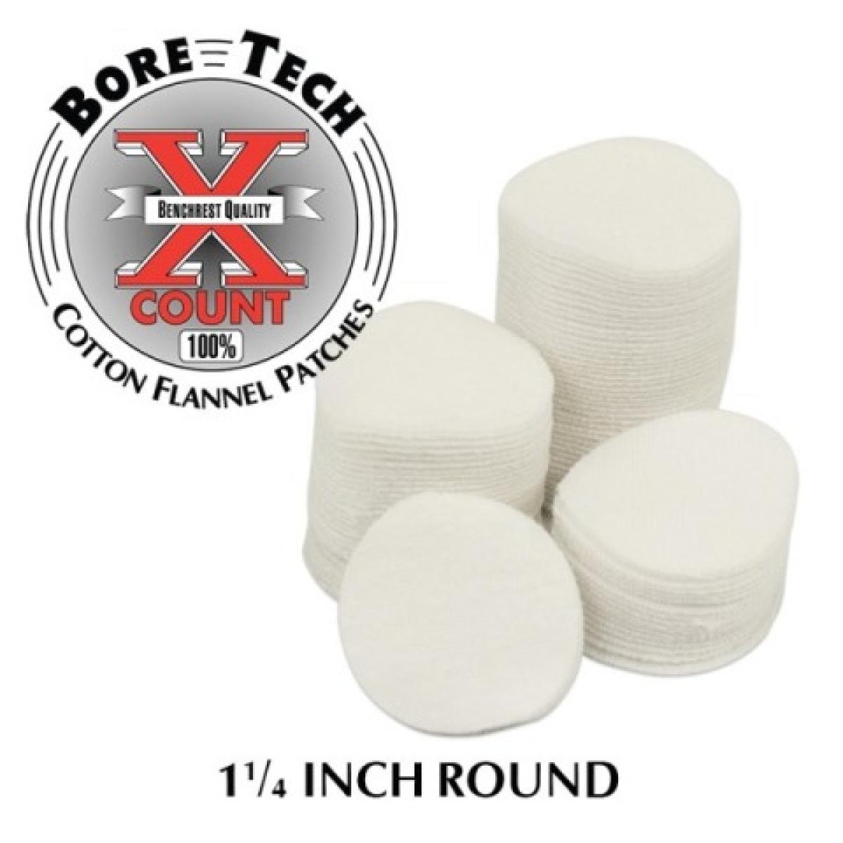 Bore Tech Cotton Flannel Gun Cleaning Round Patches 1 1/4" 1.000Stück