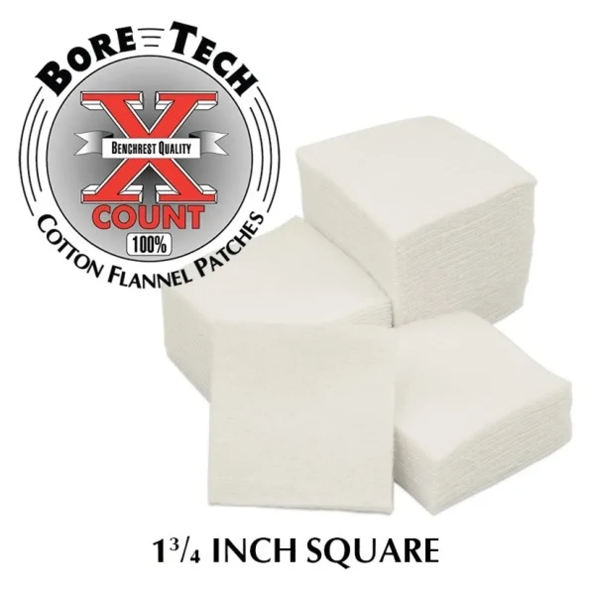 Bore Tech Cotton Flannel Gun Cleaning Square Patches 1 3/4" 1.000Stück