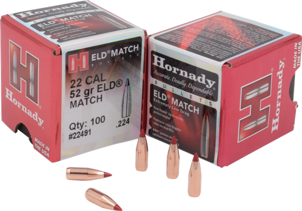 Hornady .22 .224" 52Grain ELD Match