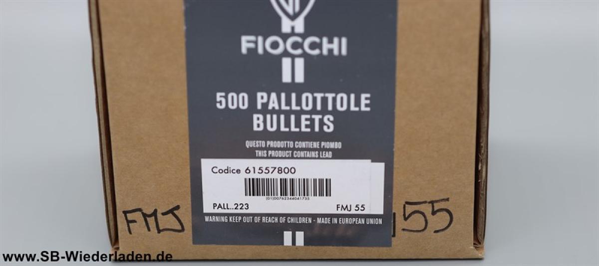 Fiocchi.22 .224" 55Grain FMJ