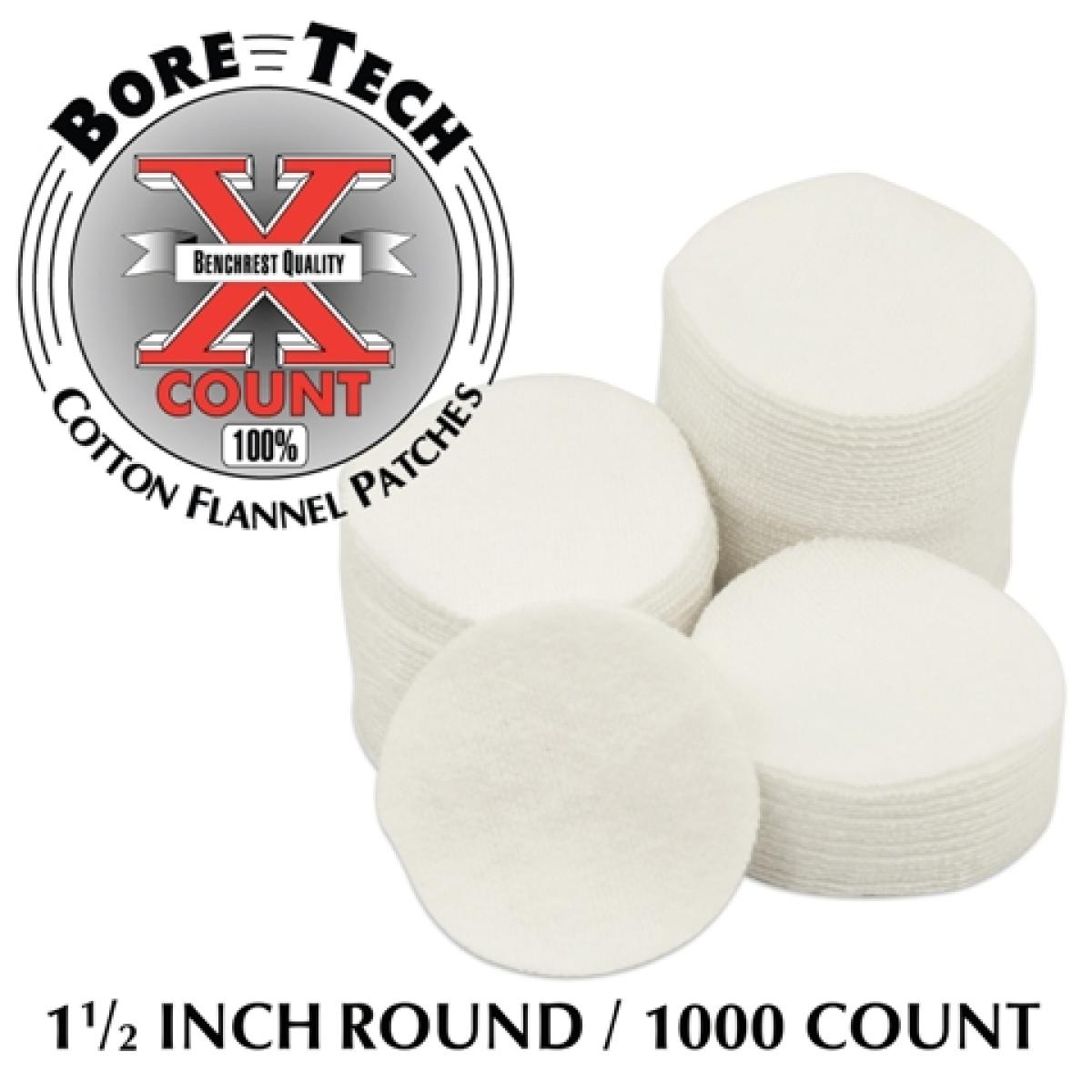 Bore Tech Cotton Flannel Gun Cleaning Round Patches 1 1/2" 1.000Stück