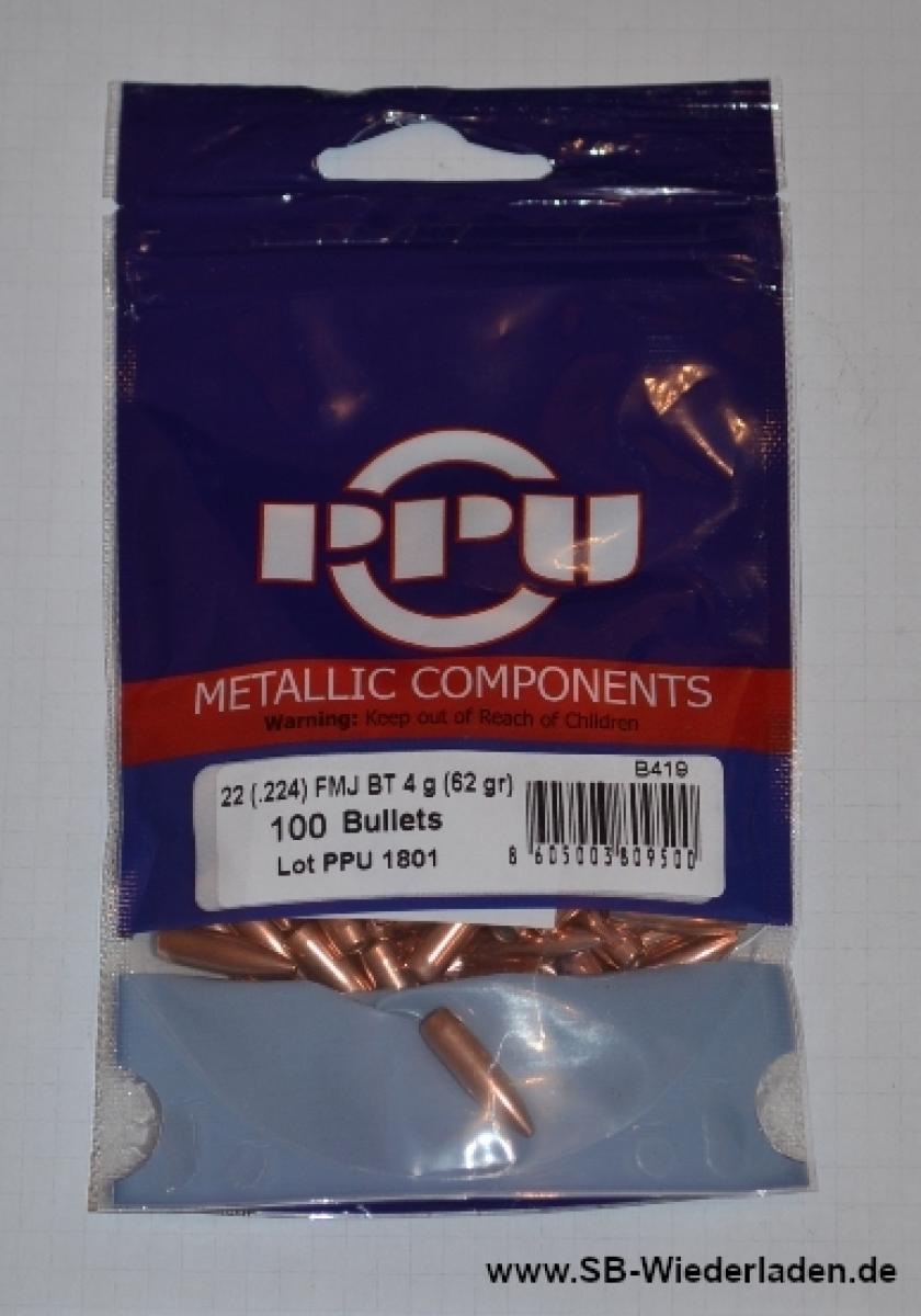 PPU .22 .224" 62Grain FMJBT #B419