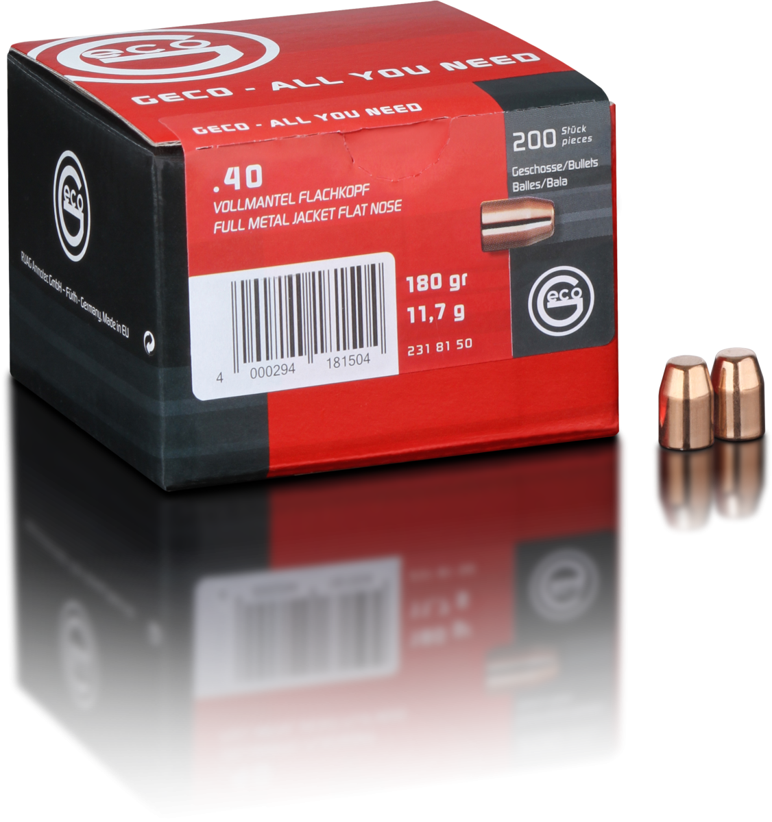 Geco .40/10mm .401" 180Grain FP