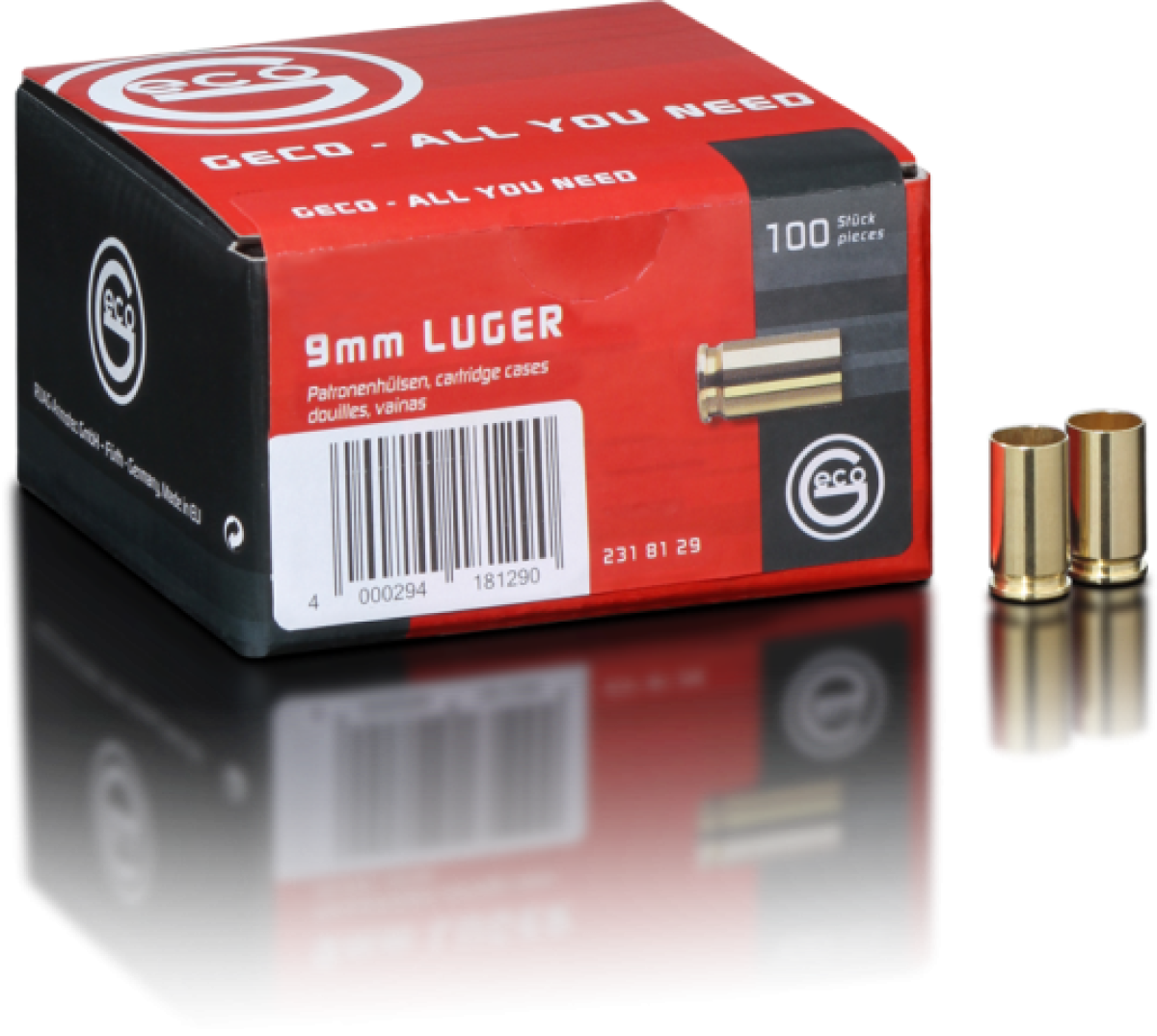 Geco Hülsen 9mm Luger 100Stück