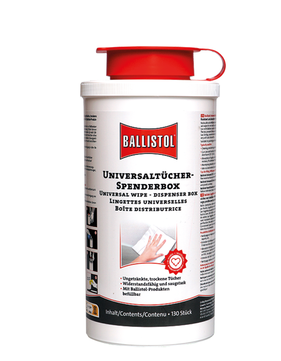 Ballistol Spenderbox mit 130 trockenen Tüchern