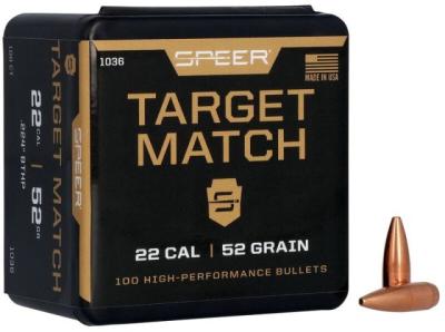 Speer .22  .224" 52Grain HPBT #1036