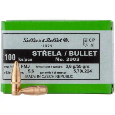 S&B  .22" .224" 55Grain FMJ